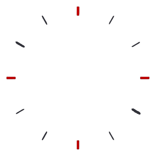 top half of an analog clock